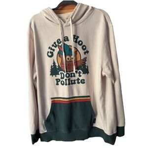 Landmark Vintage Hoodie Woodsy Owl Sz 2X Give A Hoot Don’t Pollute